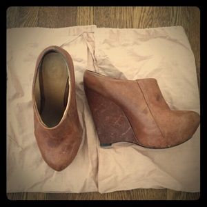 L.A.M.B. Leather Wedges